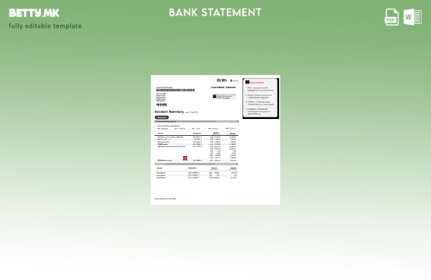 модерен стил Шаблон за збор верзија на извод од банка DBS од Сингапур